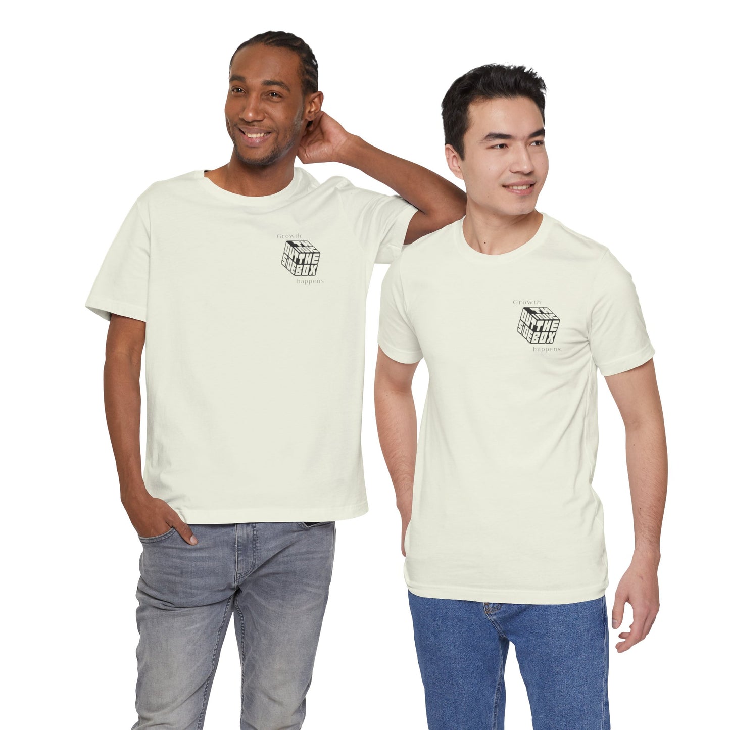 Growth Happens Outside the Box - Unisex Jersey Short Sleeve Tee